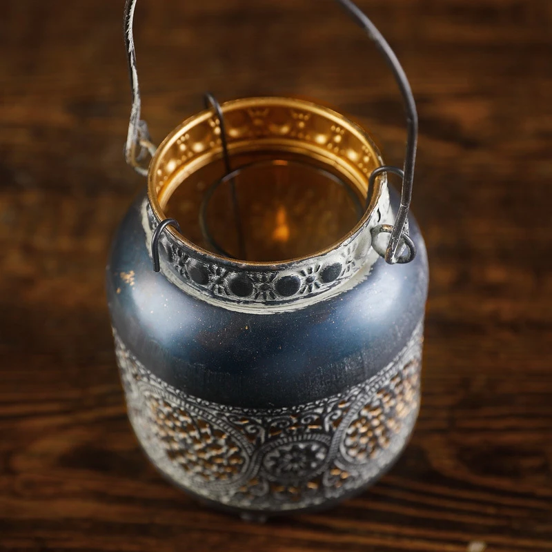 Винтаж лампа подсвечник полый узор подвесной светильник в стиле ретро