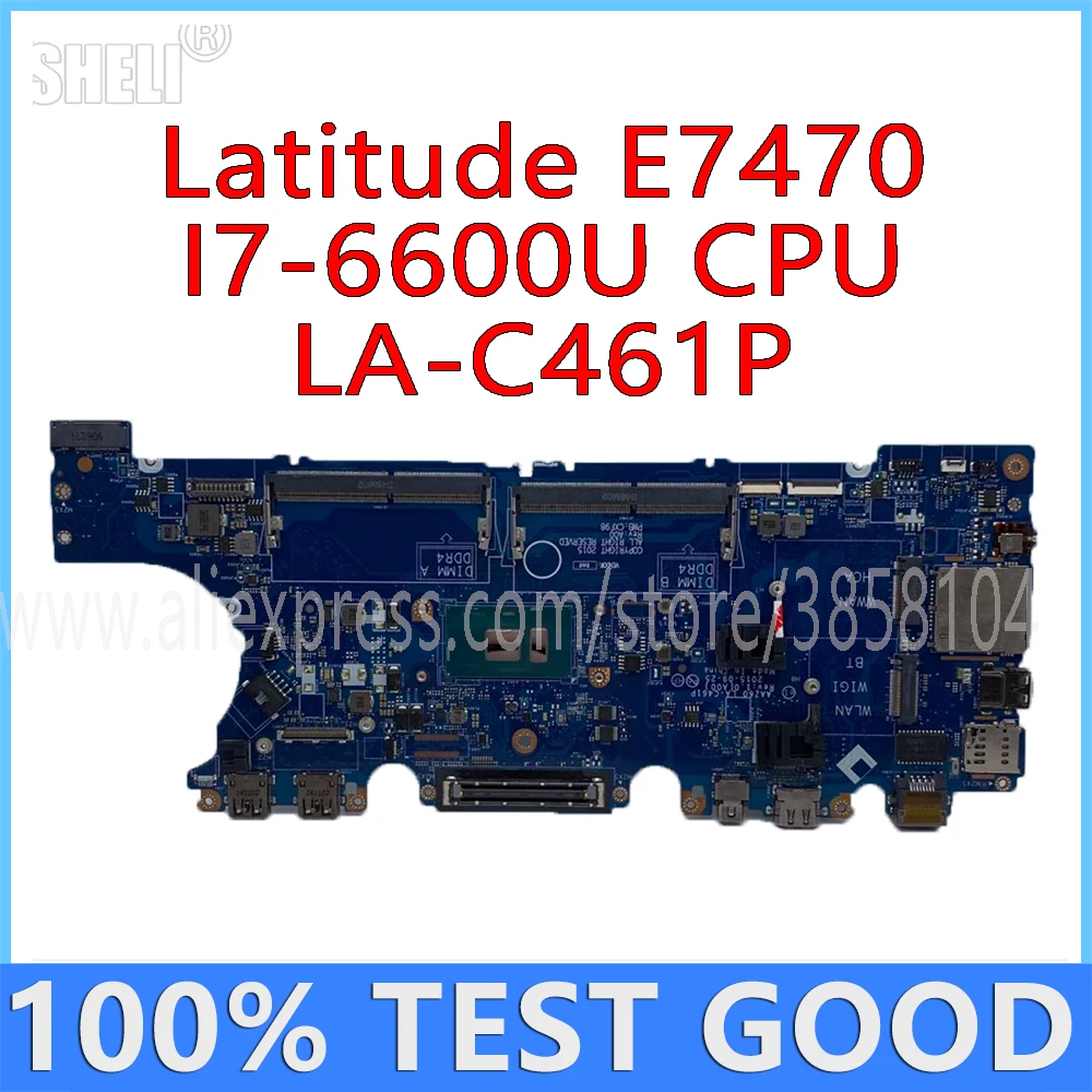 

Laptop Motherboard For DELL Latitude 7470 E7470 Mainboard CN-0VNKRJ 0VNKRJ AAZ60 LA-C461P With I7-6600U CPU