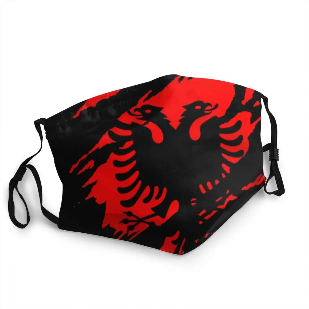 

Пылезащитная маска с винтажным флагом Албании, неодноразовая маска для лица албанской гордости, защитный чехол, респиратор унисекс, маска д...