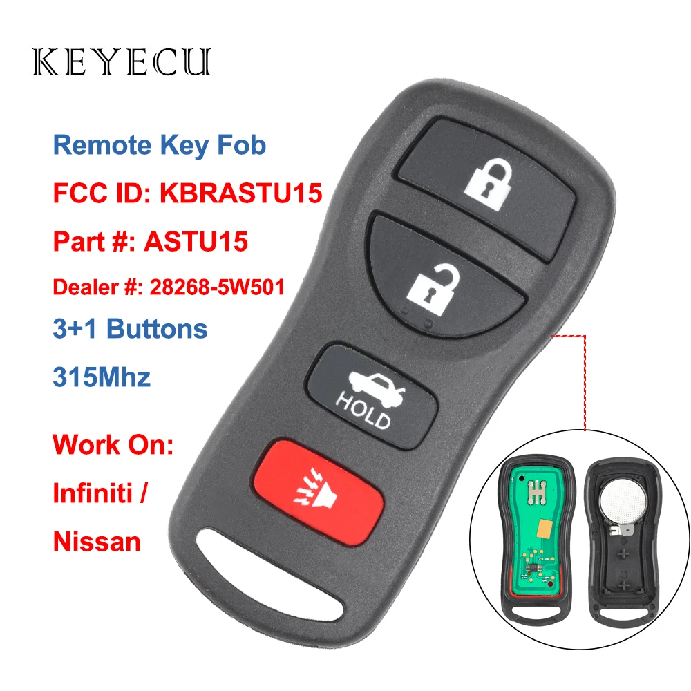 Keyecu без ключа эргономичный доступ 4 кнопки 315 МГц для Infiniti EX35 FX35 Q45 Nissan Maxima Armada Altima