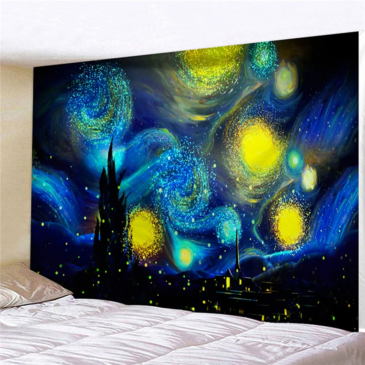 

Tapestry Wall Hanging Gorgeous Colorful Print Psychedelic Artist Oil Painting Tapestry Home Dorm Bedroom Living Room Decor