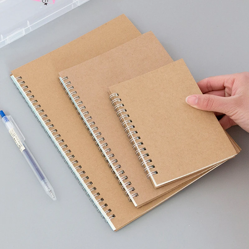 

A5 B5 Spiral Notebook Kraft Dot Grid Lined Blank Journal Weekly Planner School Office Supplies Drawing Sketchbook