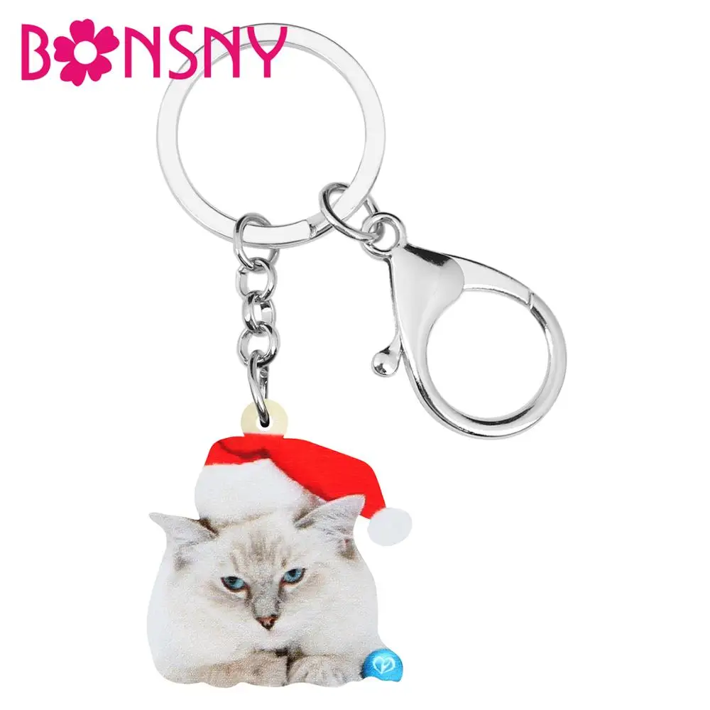 Акриловая Рождественская шляпа Bonsny птица кошка котенок искусственная сумка