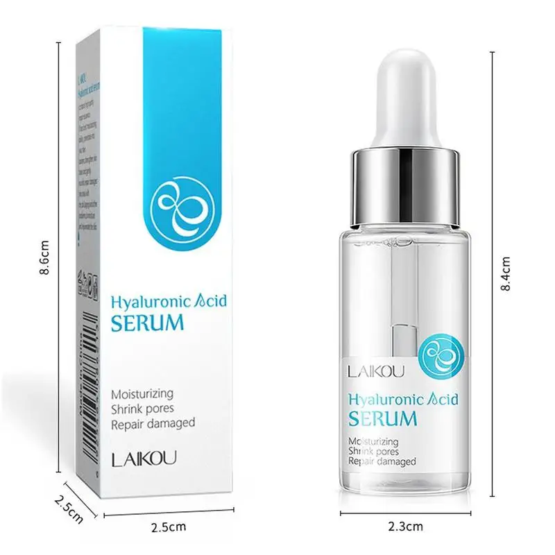 

15ml Hyaluronic Acid Face Serum Anti-Aging Shrink Pore Whitening Skin Essence Care Moisturizing Face B7P8