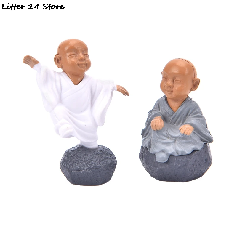 

4pcs Figurine Fairy Home Decoration Accessories Kawaii Chinese Buddhist Monks Miniature Bonsai Garden Furniture Resin Craft
