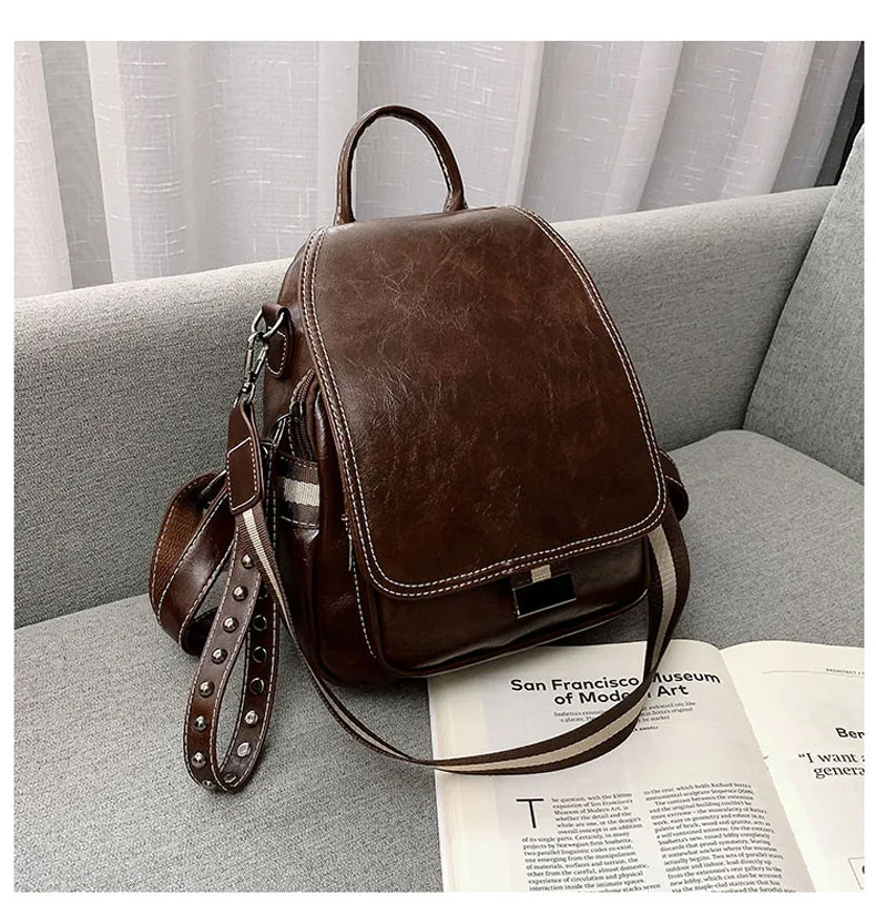 Популярный женский кожаный рюкзак, модные женские рюкзаки Mochila, женские повседневные винтажные сумки на плечо с большой вместительностью XA219H