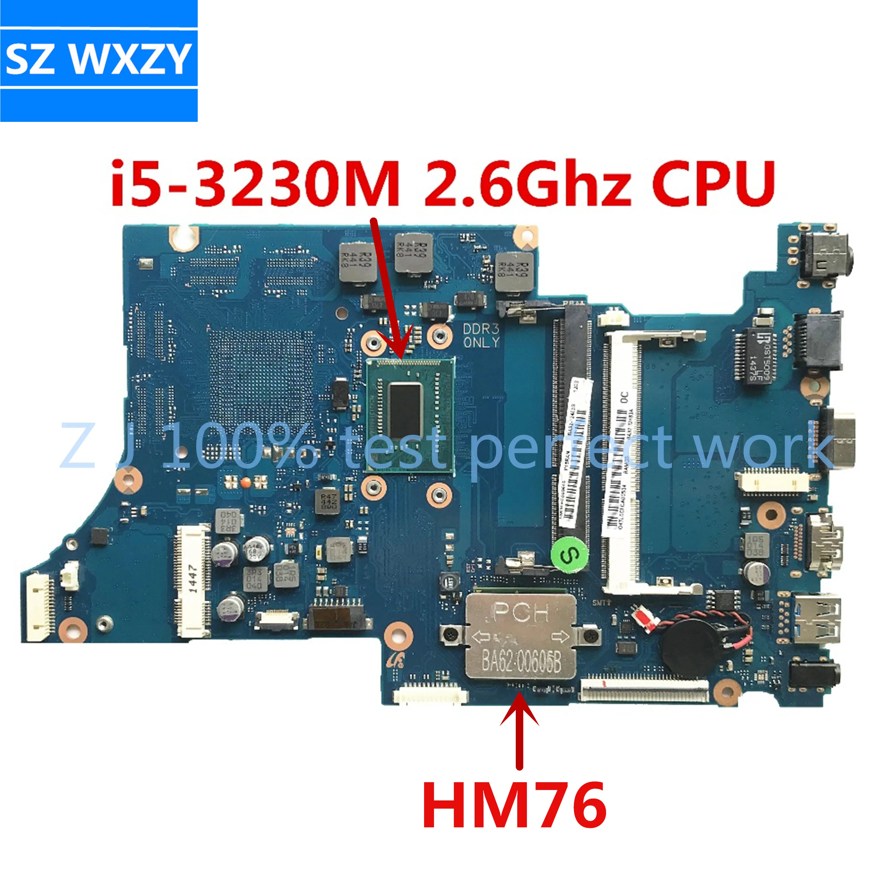 Для Samsung NP370R5E NP470R5E материнская плата для ноутбука BA92 12483A с SR0WX BA41 02176A CPU HM76 MB 100%