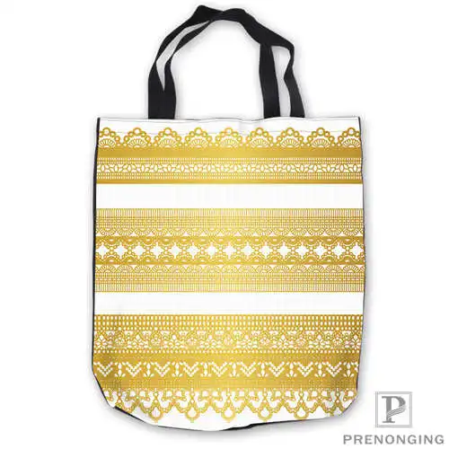 Изготовленные на заказ холщовые свободные векторные золотые кружевные ToteBags