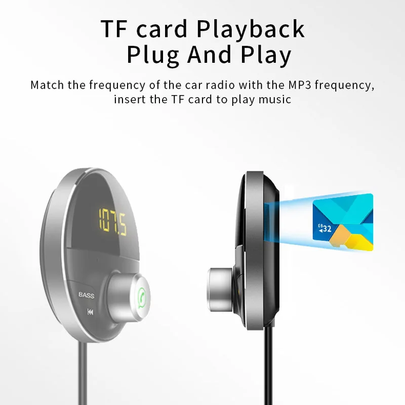 Fm передатчик JaJaBor FM модулятор Bluetooth 5 0 автомобильный комплект громкой связи AUX 3 мм