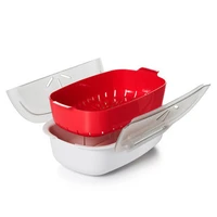 steam case steamer fish food kitchen gadget tool oven microwave with cover bowl basket kitchen cooking tools