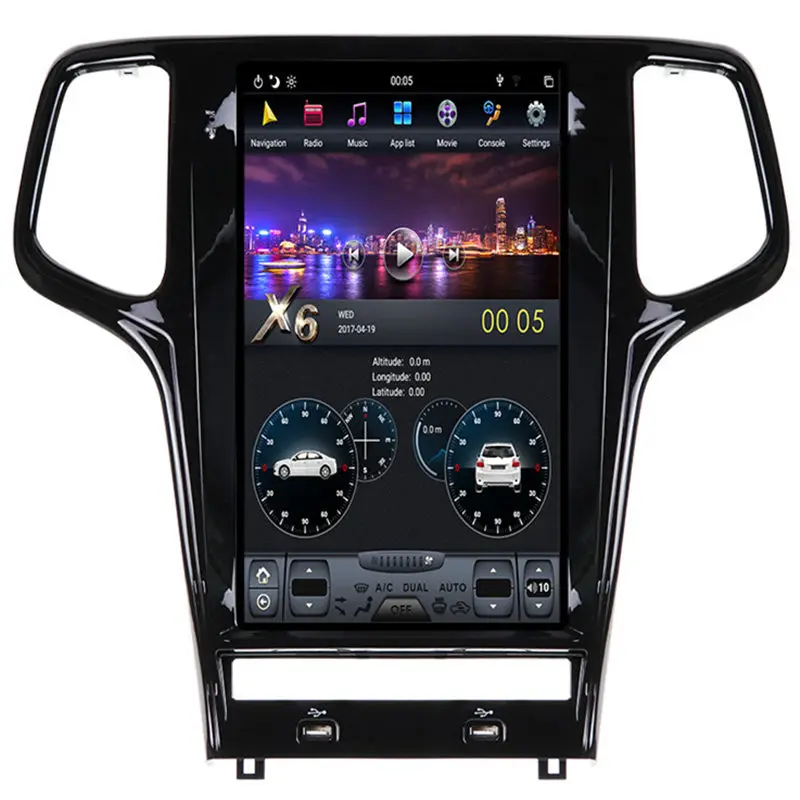Автомобильный стерео DVD GPS навигатор 13 6 &quotTesla Android для Jeep Grand Cherokee 2011 2012 2013 2014 2015 2016