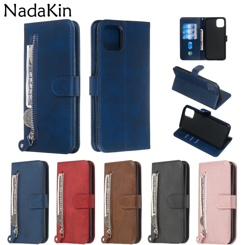 Кошелек на молнии чехол для телефона iPhone 11 Pro X XS MAX XR 6 6S 7 8 Plus Роскошный кожаный