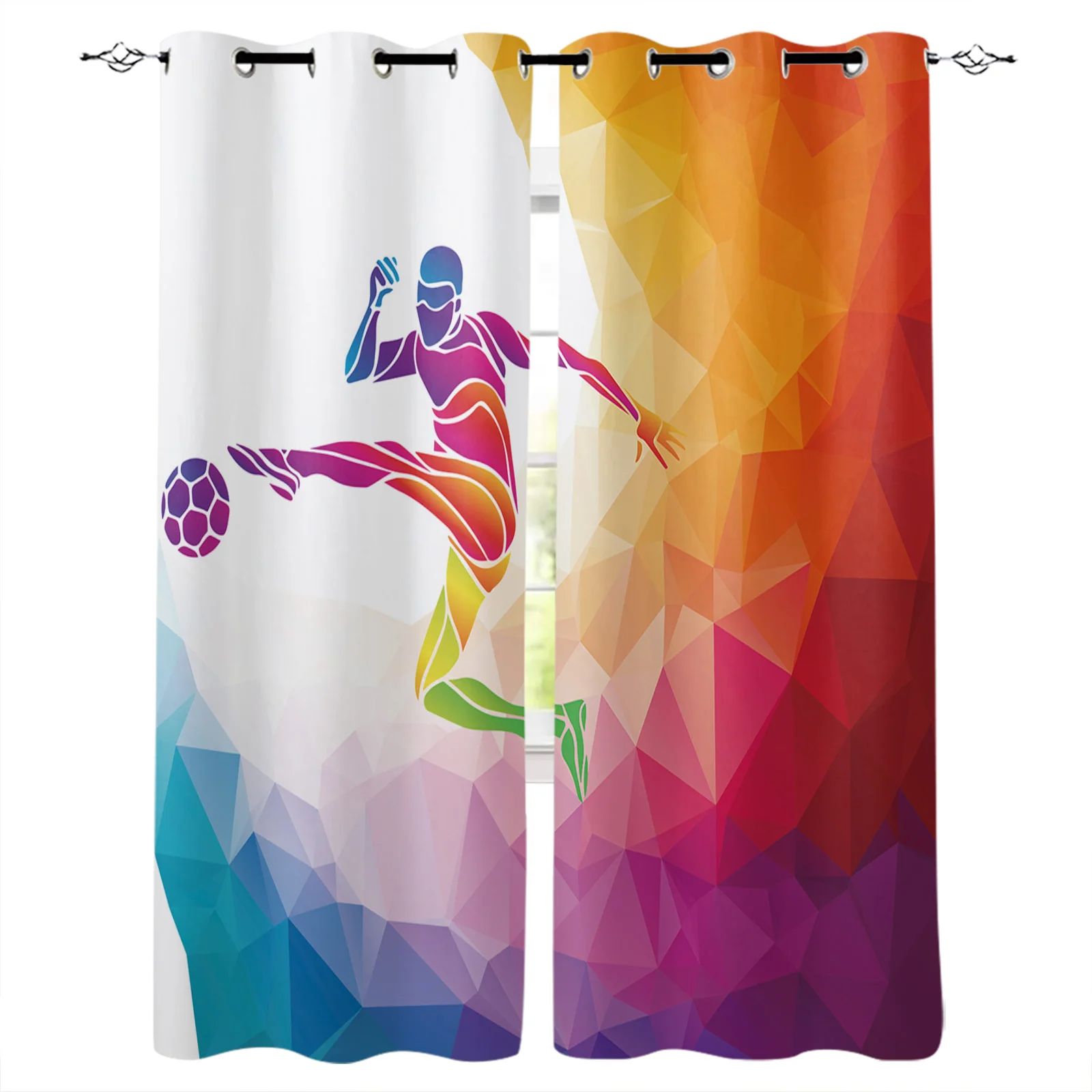 Геометрическое Футбол игровой футбольный современный Гостиная плотные Шторы s