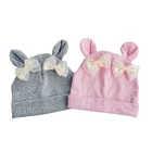 Шапка-ушанка для новорожденных девочек, хлопковая, вязаная, мягкая, весенняя