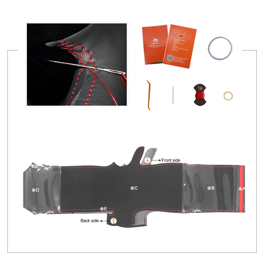 

MEWANT Black Suede PU Carbon Fiber Steering Wheel Cover for Volkswagen VW Tiguan Golf Plus Passat CC Jetta Sharan EOS Caddy