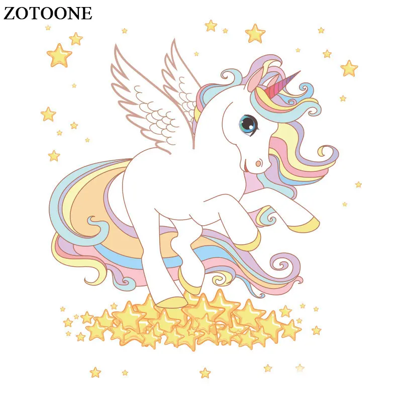 Нашивки в форме единорога ZOTOONE больших размеров с утюгом нашивки виде животных