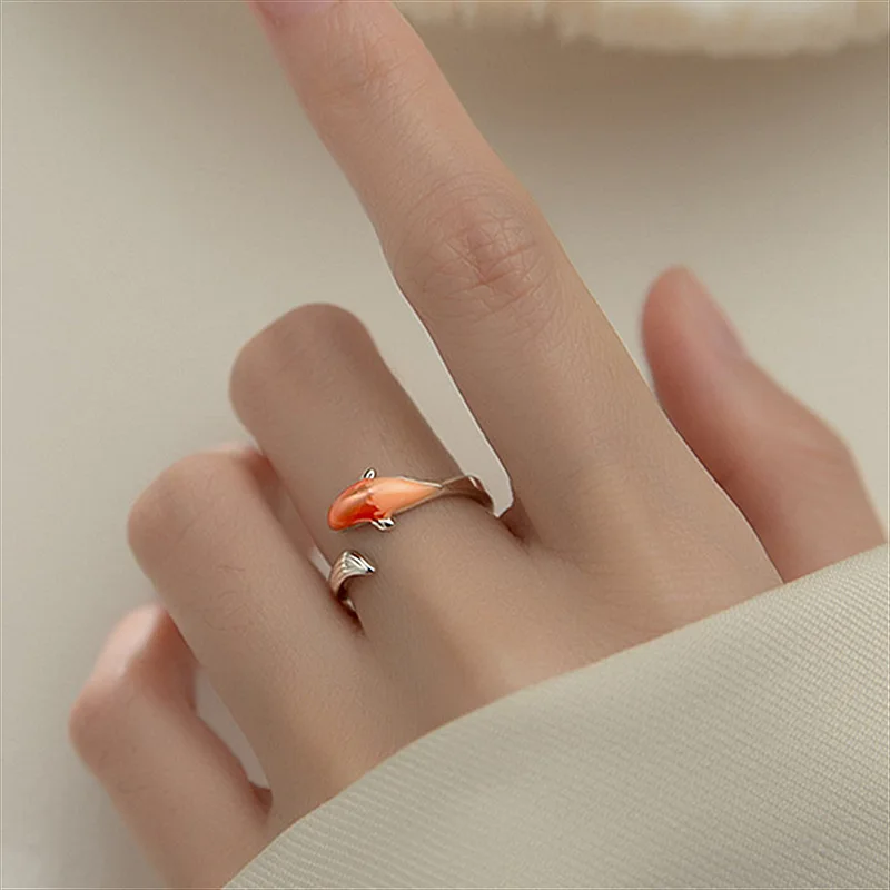 Кольцо koi в китайском стиле Женское кольцо на указательный палец с милыми