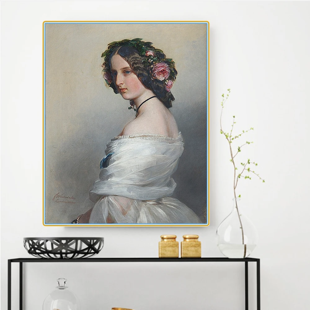 Citon Winterhalter Lady Constance Leveson-Gower Canvas холст искусство Масляная живопись художественный