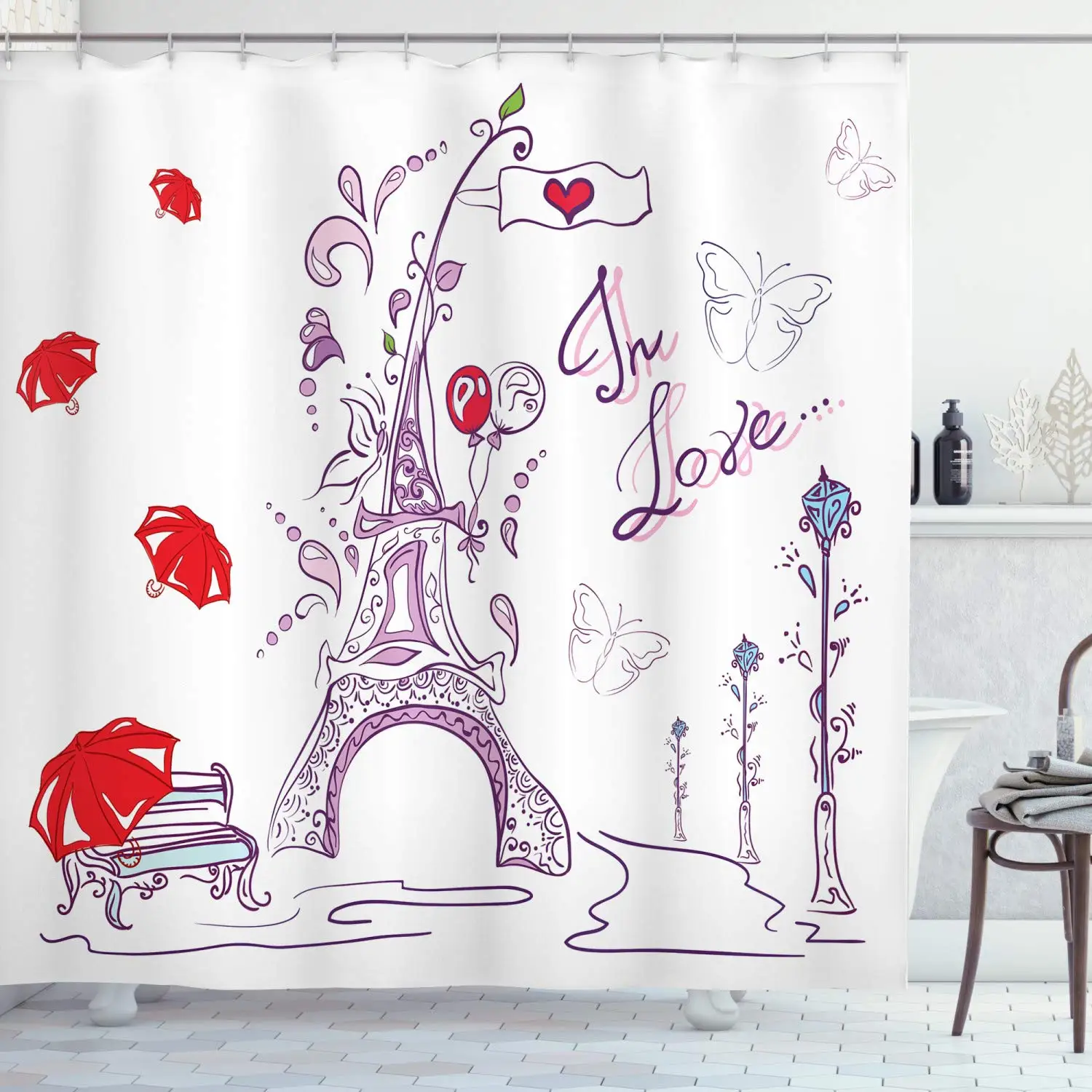 Эйфелева башня занавеска для душа осень романтический Париж история День