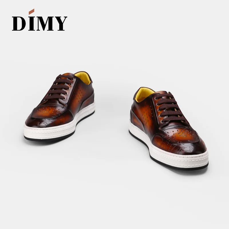 Dimy/; ручная работа; обувь без застежки на шнурках; Летняя мужская кожаная дышащая повседневная обувь; Brock; английский ветер