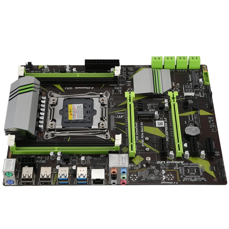 X99 LGA2011 3 материнская плата 4 канала DDR3 32G RAM NVME SSD M.2 USB 0 SATA PCIE 16X ATX для Intel I7 E5