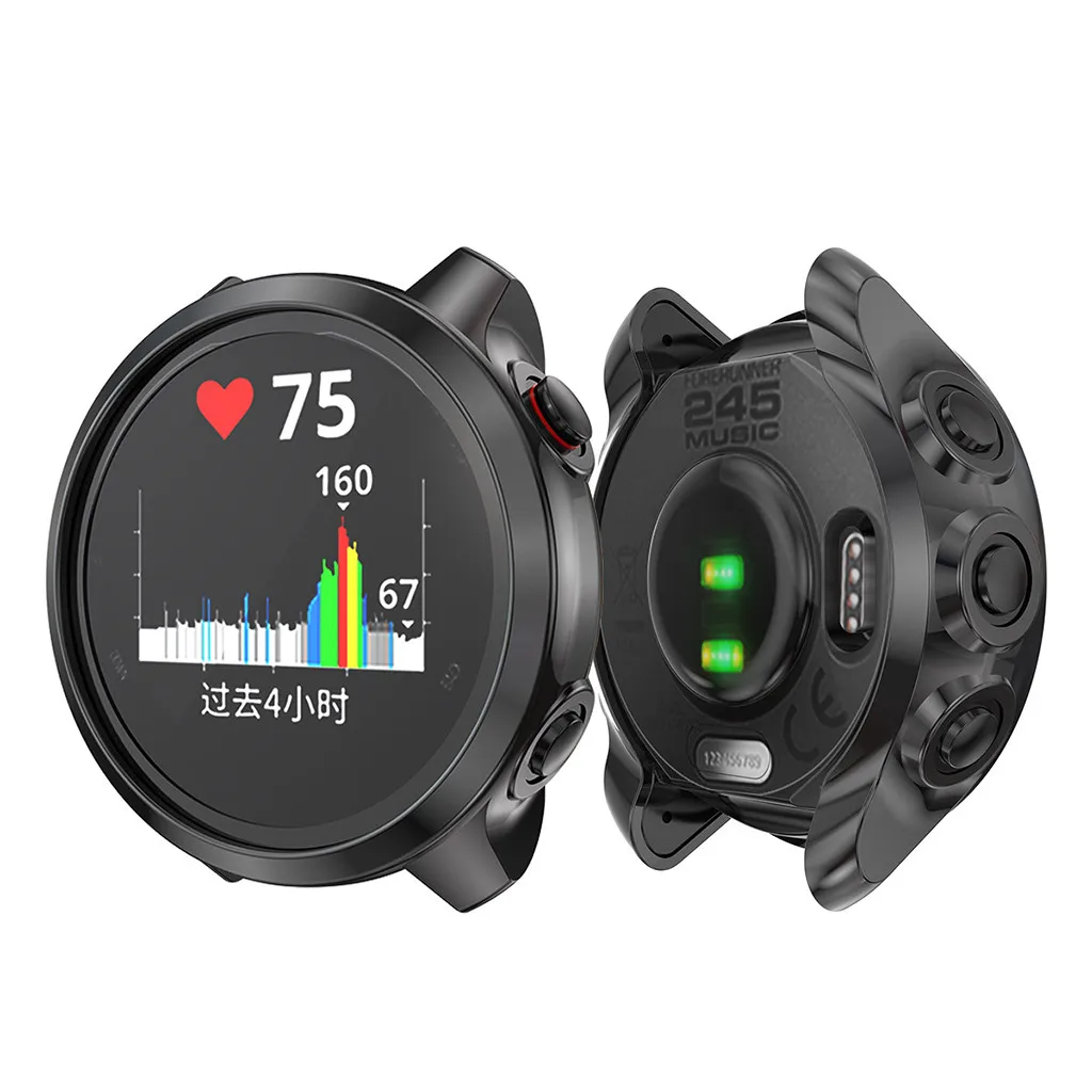 Ouhaobin Smart Watch Case For Garmin Forerunner 245 UltraSlim Electroplate Transparent TPU Cover 245M | Электроника