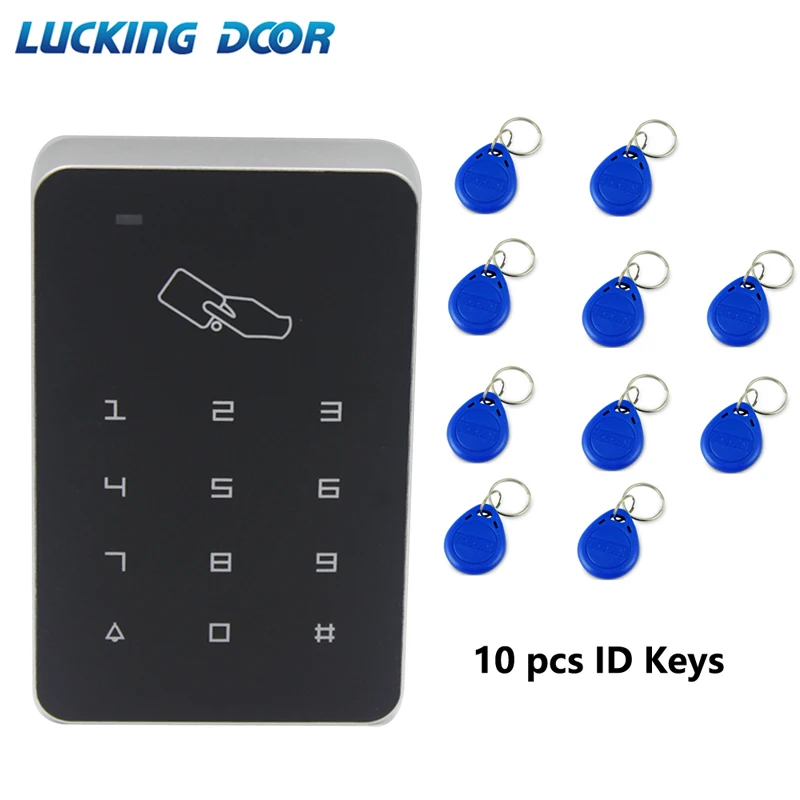 AC and 10 Keys LUCKING дверь 125 кГц RFID цифровая клавиатура система контроля доступа дверной замок управление Лер RFID считыватель карт w/10 шт. TK4100 ключ - Цвет: AC and 10 Keys