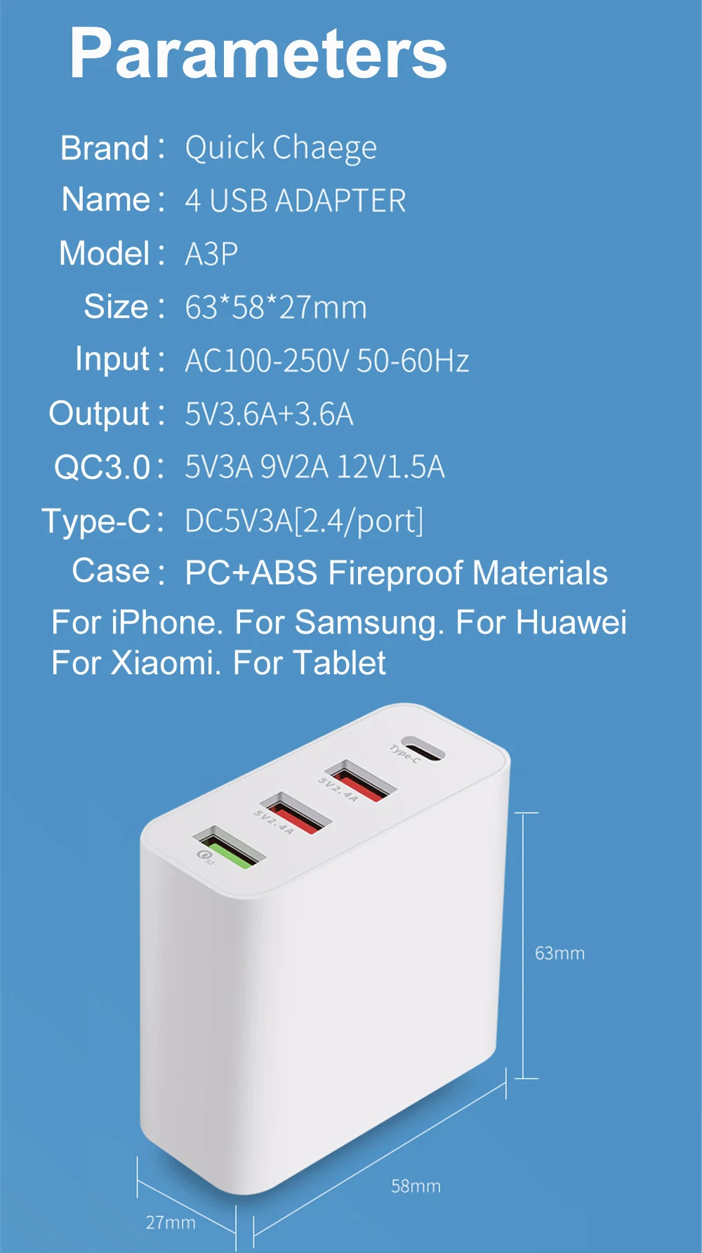 4 порта USB быстрое зарядное устройство s QC3.0 type C USB зарядное устройство для samsung для iPhone huawei быстрое зарядное устройство s настенное зарядное устройство US EU UK AU адаптер