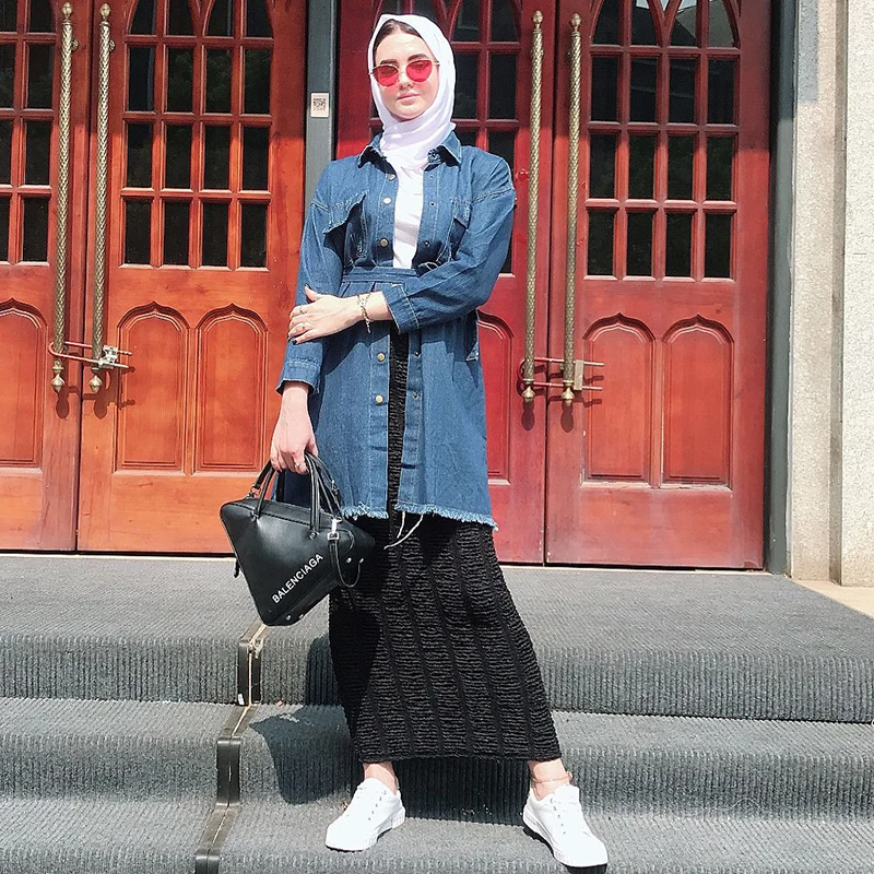 Женское джинсовое пальто Siskakia однобортная однотонная Верхняя одежда со