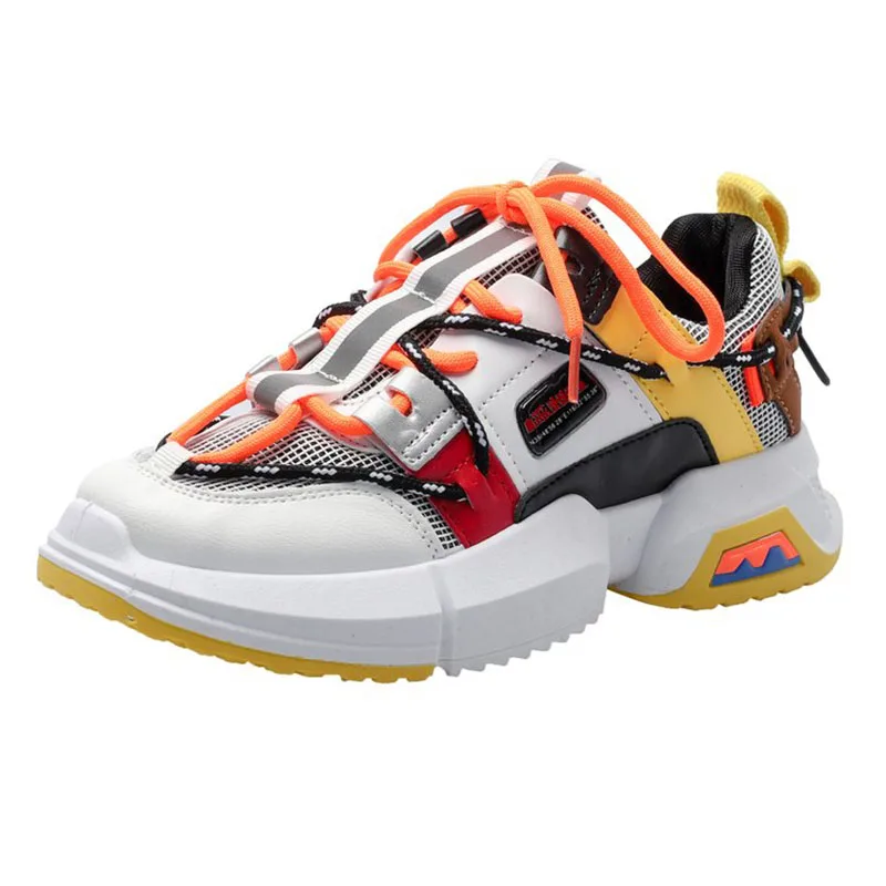 Женские кроссовки на платформе сезон весна Высокая повседневная обувь из