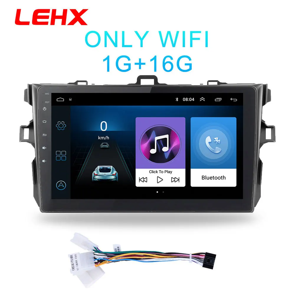 LE916-UI1-1 LEHX автомобиль радио Android 8,1 мультимедийный плеер для Защитные чехлы для сидений, сшитые специально для Toyota Corolla E140/150 2006 2007-2009 2010 2011 2012 2013 WI-FI gps навигации - Цвет: LE916-UI1-1