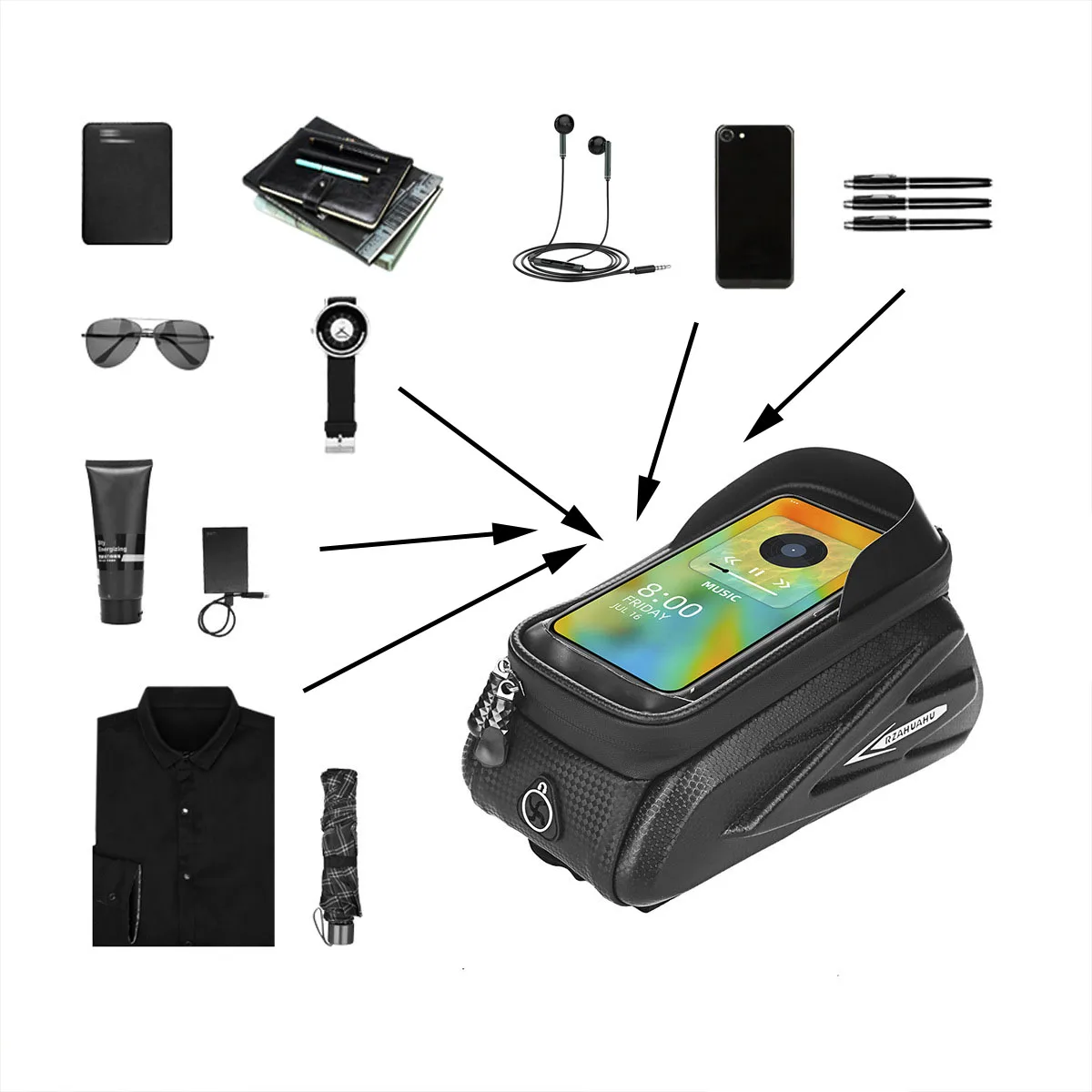 bicycle bag front frame mtb bike bag waterproof touch screen top tube 5 7 2 inch phone bag case cycling accessories free global shipping