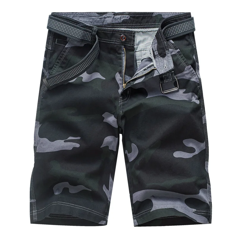 

Thoshine Summer Casual Shorts Man Straight Camouflage Shorts Cotton Half Length Cargo Shorts Men Hight Quality Zipper Fly Shorts