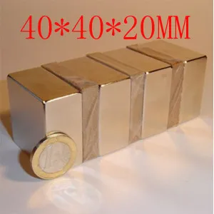 40*40*20 1 шт. блочные магниты 40 мм x 40 мм x 20 мм N35 neodimio сильные Редкоземельные Магниты Неодимовые магниты N35 вмещает 60 кг