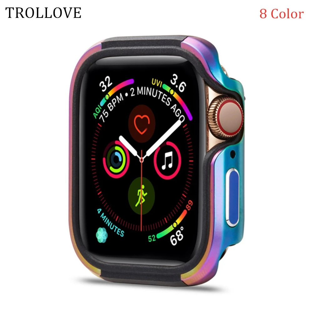 Силиконовый+ металлический чехол из алюминиевого сплава для Apple Watch 4, 5, 40 мм, 44 мм, защитный бампер для iWatch 5, 4, 40, 44 мм, корпус