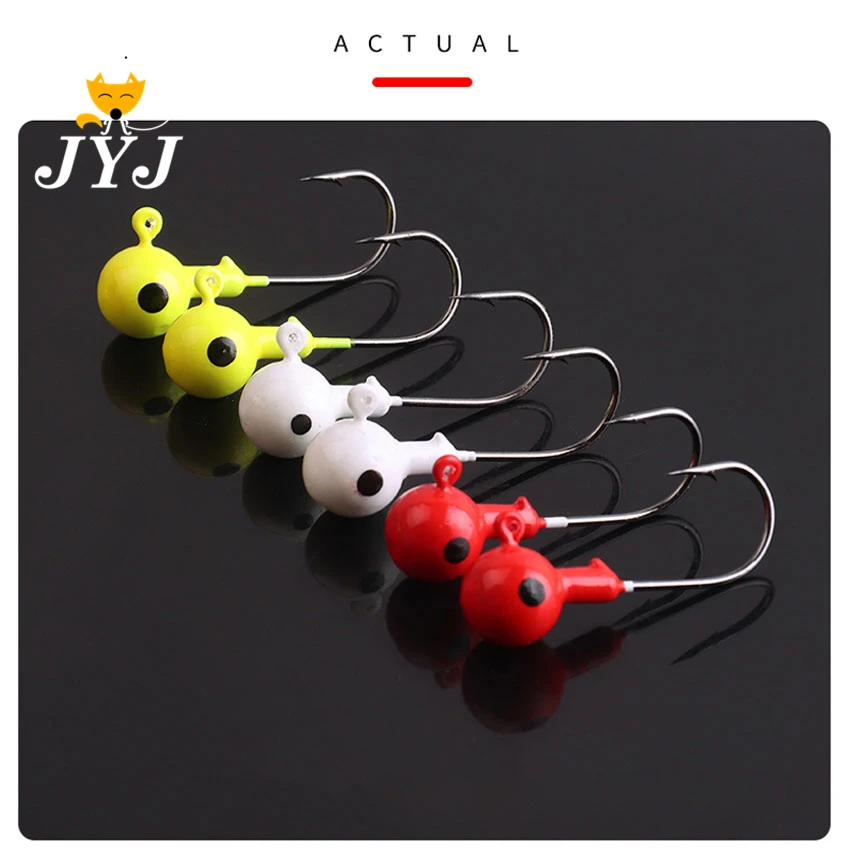 10pcs Jig Head Hook 3.5g 5g 7g 10g 12g 14g 18g Fishing Hook colored Jig Lure Hard Baits Soft Worm Fishing Tackle