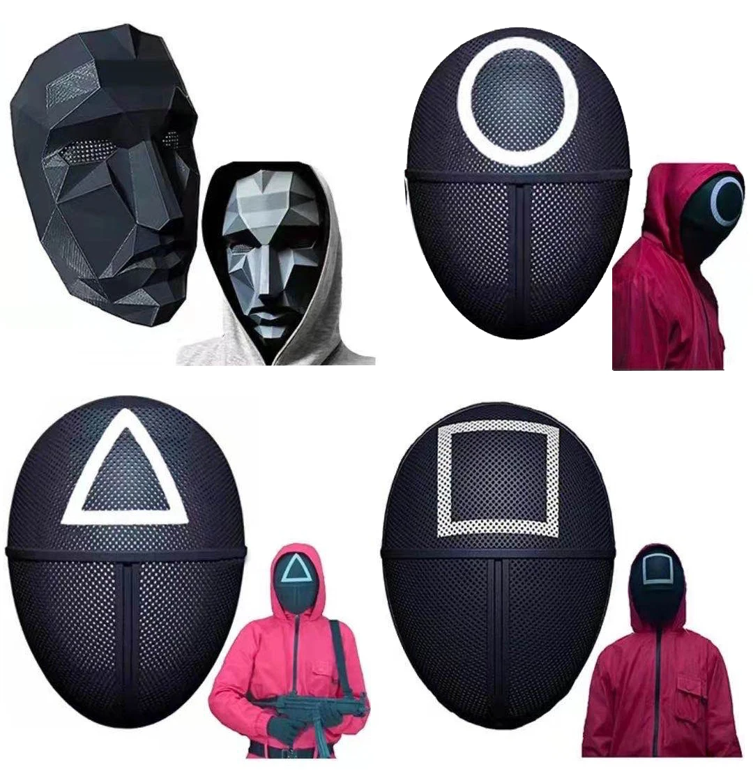 

Маска для косплея из игры «кальмар», одежда, костюм, ролевые игры в корейское ТВ, аниме, круглая, на Хэллоуин, праздвечерние чные игрушки, дет...