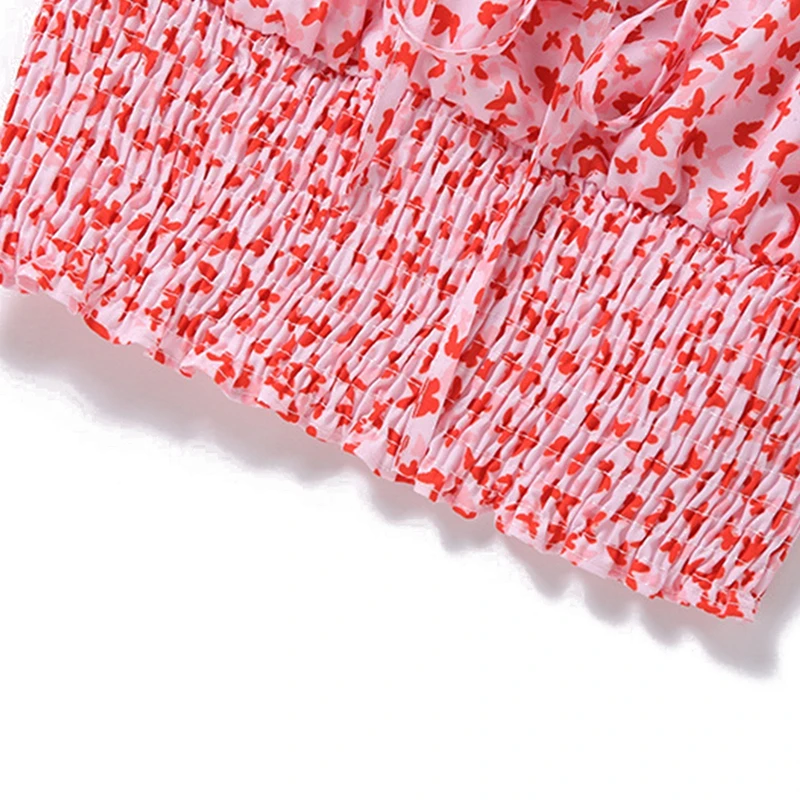 Женская летняя одежда с цветочным принтом милые рубашки коротким рукавом модная