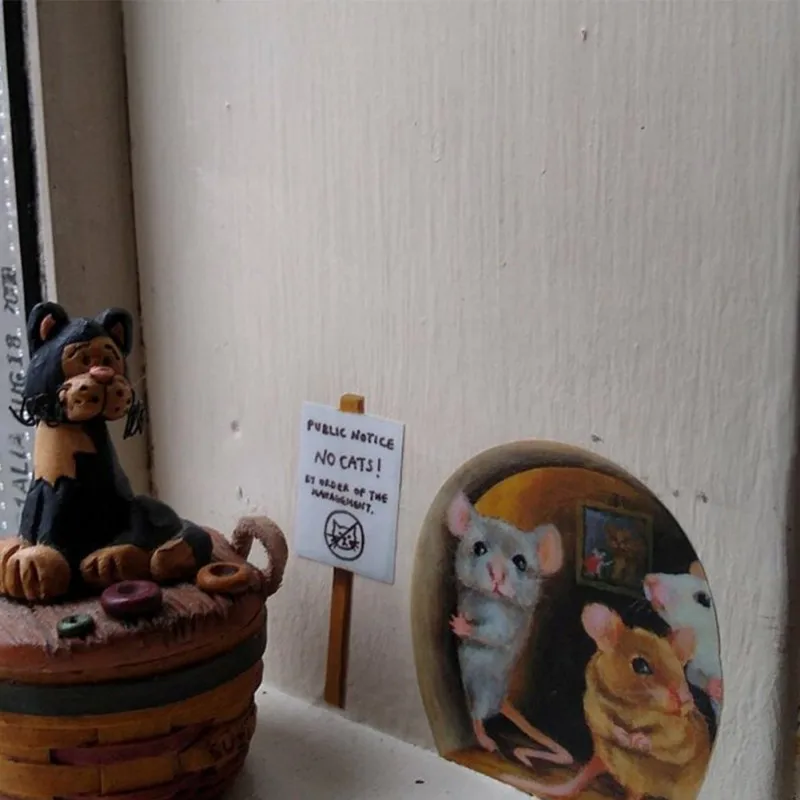 3d креативная миниатюрная мышь для внутреннего и наружного декора 2021 наклейка с