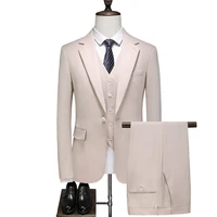 2021 latest luxury men 3 pieces set formal slim fit tuxedo prom suit male groom wedding blazers dress jacket coat pants vest