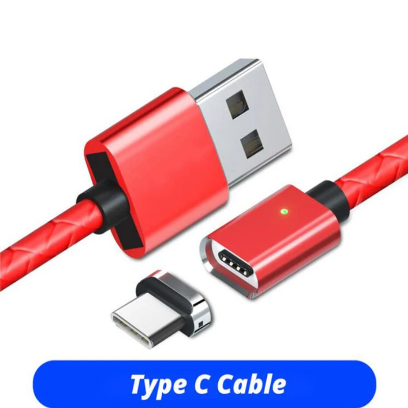 Магнитный Micro USB кабель type-C зарядный кабель для мобильного телефона для samsung S9 S8 Xiaomi Redmi Note 7 Магнитный переходник для зарядки кабель - Тип штекера: Red