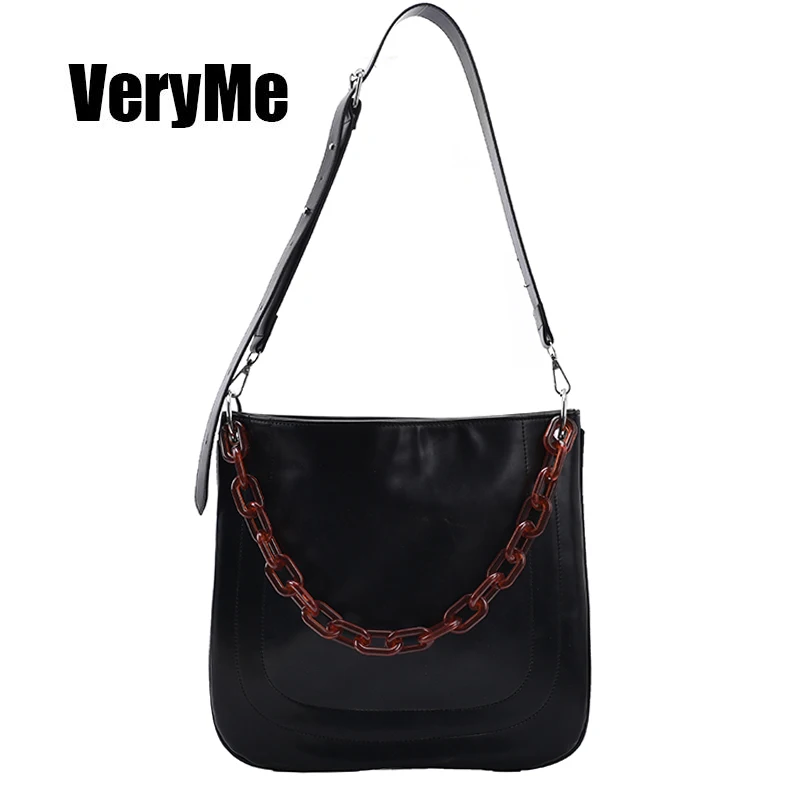 

VeryMe Female Soft Leather Women's Bag Fashion Chain Shoulder Bags For Ladies Large Capacity Casual Tote Women's Crossbody Bags
