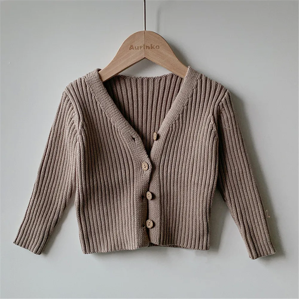 Осенний свитер для маленьких девочек детский трикотаж с длинными рукавами и