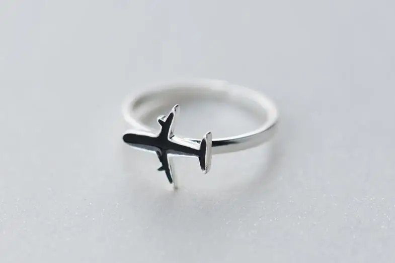 Ramos 100% натуральный prata esterlina Joias moda Grand preto aviao anéis para mucher bijoux instrumçao antgo anel anillos|Кольца