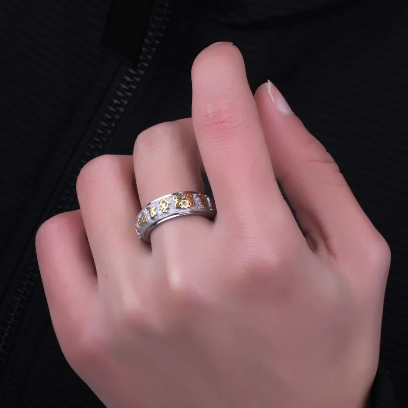 Вращающийся мантровые кольца Для мужчин Спиннер Нержавеющая сталь для женщин