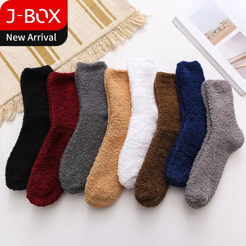 J BOX 5 пар/партия мужские теплые носки брендовые плотные Длинные махровые тапочки
