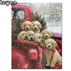 Полноразмерная квадратнаякруглая Алмазная 5D Вышивка со старым автомобилем лабрадоров алмазная живопись Стразы мозаика вышивка крестиком Декор