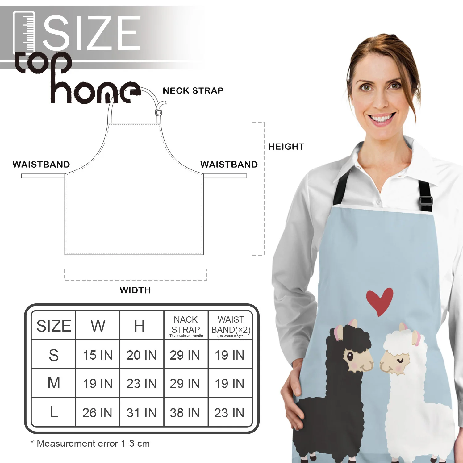 Tophome Кухонный Фартук с милым мультяшным принтом из альпаки без рукавов фартуки
