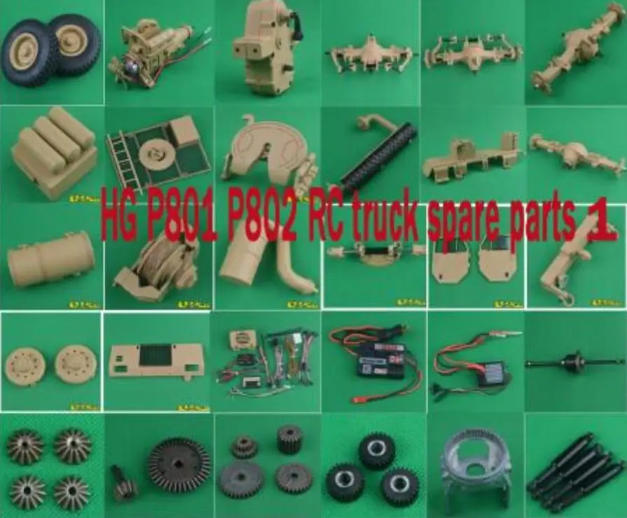 

HG P801 P802 1/12 8X8 RC high imitation truck spare parts 2 differential axle gear car shell receiving plate steering cup