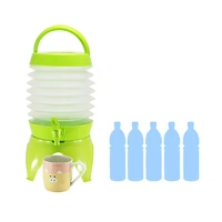 outdoor camping portable water bag multi purpose telescopic foldable bucket mini water dispenser drinkware with water tap 3l9l